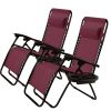 Set of 2 Folding Outdoor Zero Gravity Lounge Chair Recliner